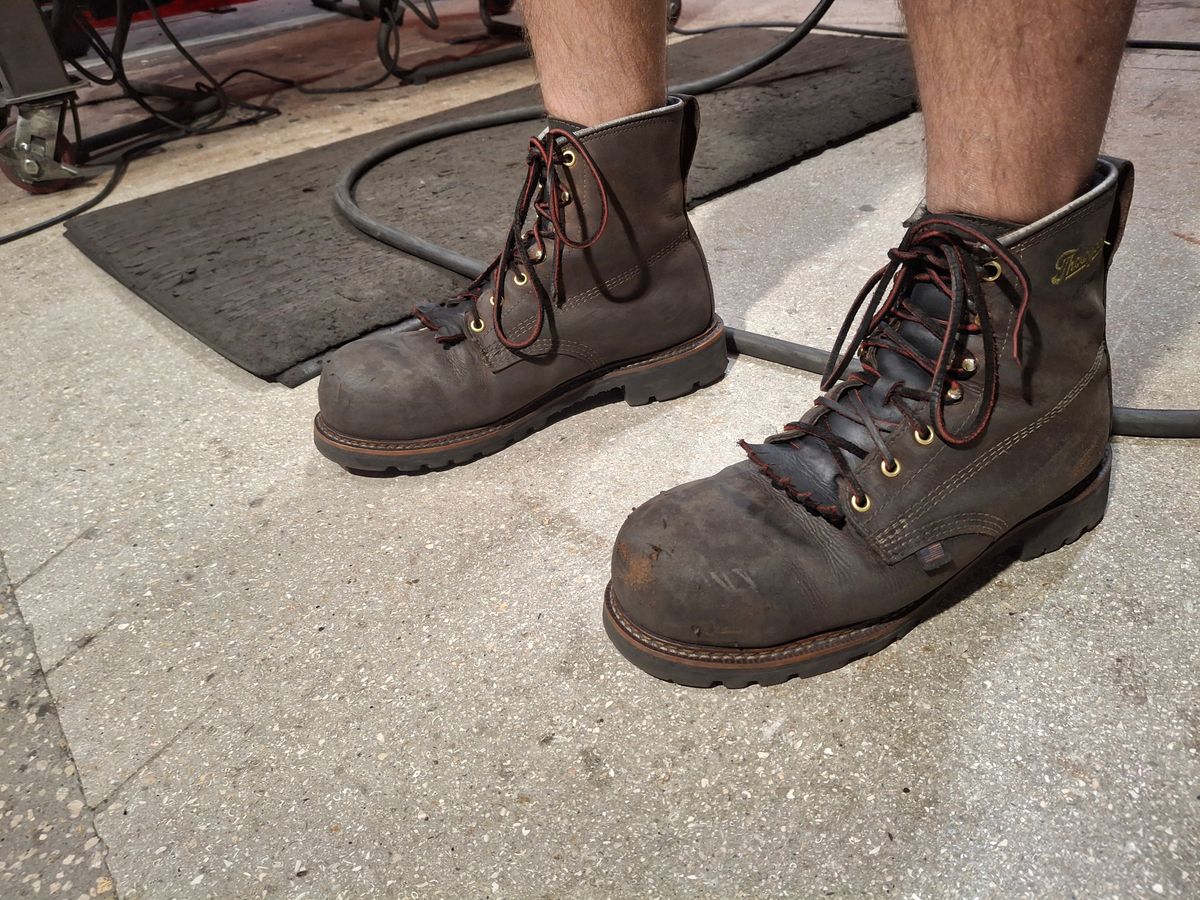 Photo by precision_arc_welding on April 14, 2026 of the Thorogood American Legacy 6" in Seidel Trail Crazy Horse.