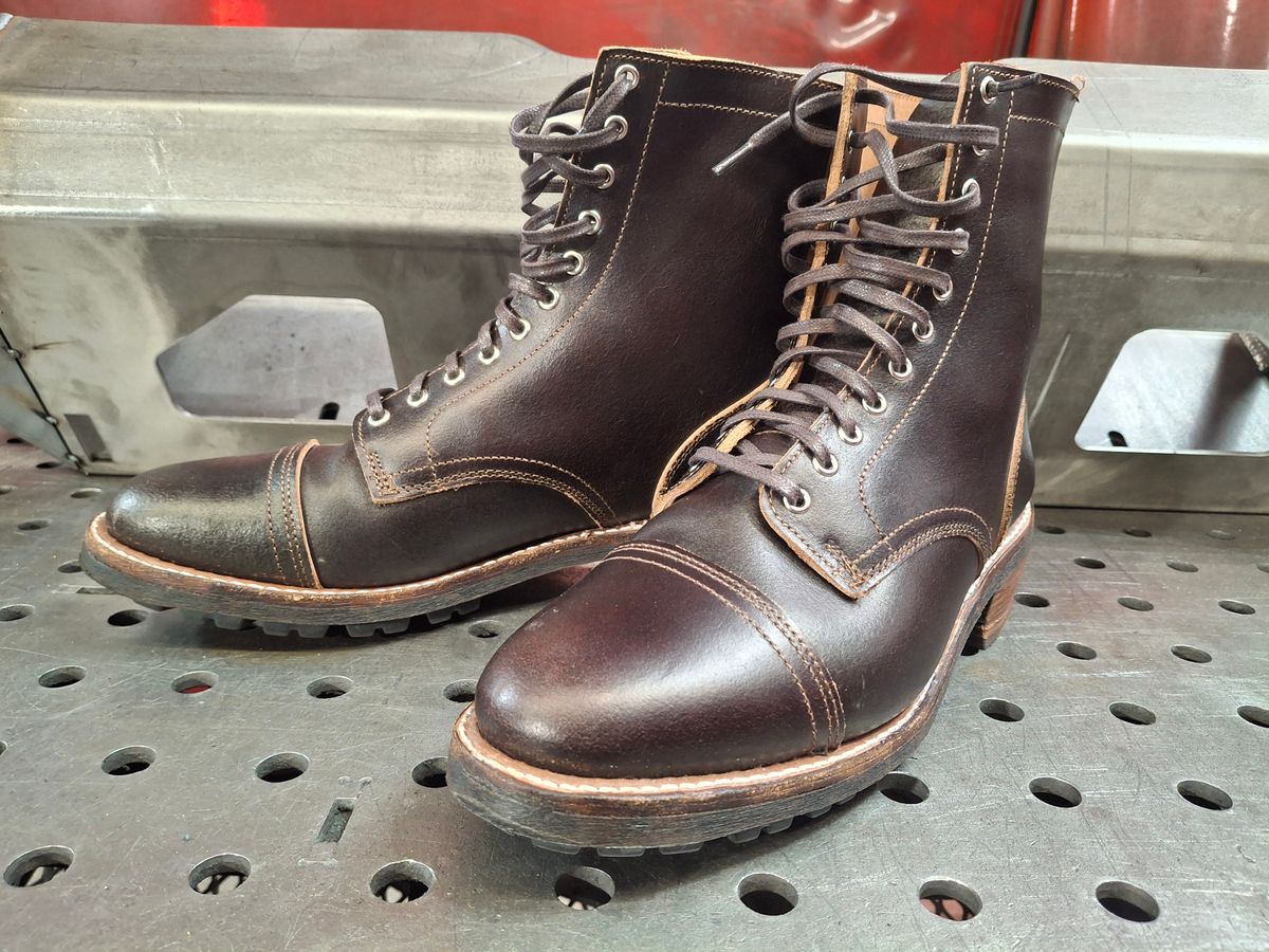 Photo by precision_arc_welding on April 24, 2026 of the Thursday Logger in Horween Waxed Cacao.