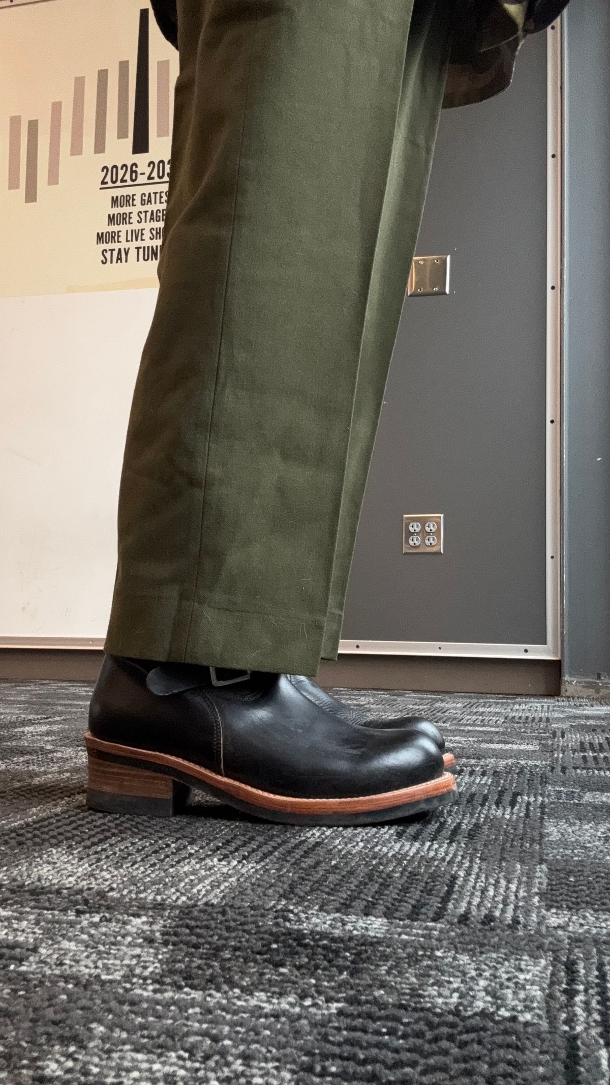 Photo by CountryManners on January 24, 2026 of the Crushonretro 601 Engineer Boot in Tea Core Cowhide.