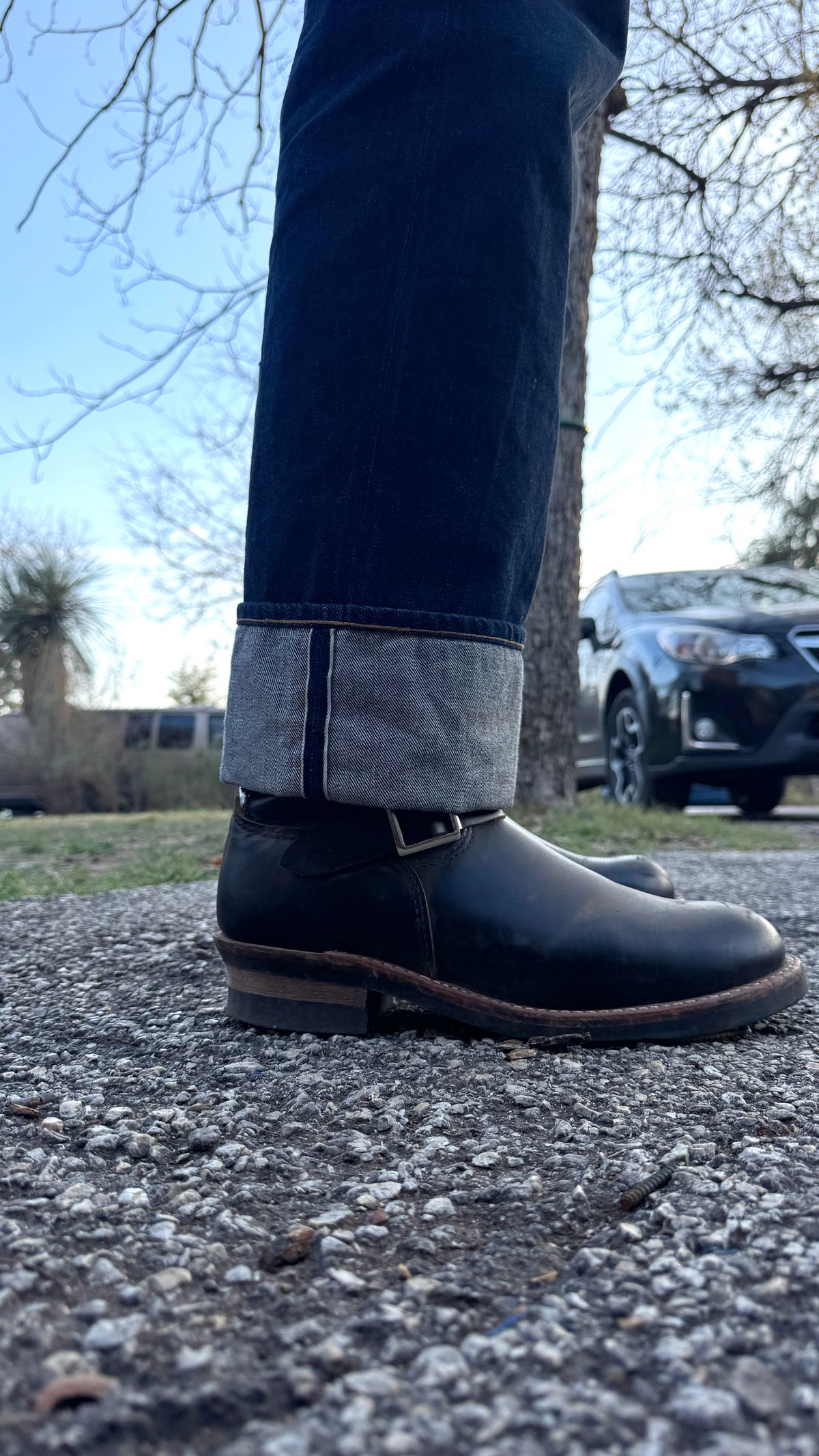 Photo by CountryManners on March 3, 2026 of the Crushonretro 601 Engineer Boot in Tea Core Cowhide.