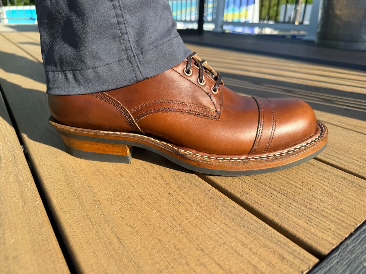 Photo by AJCIV on May 27, 2026 of the White's 350 Cruiser in Horween British Tan Chromexcel.