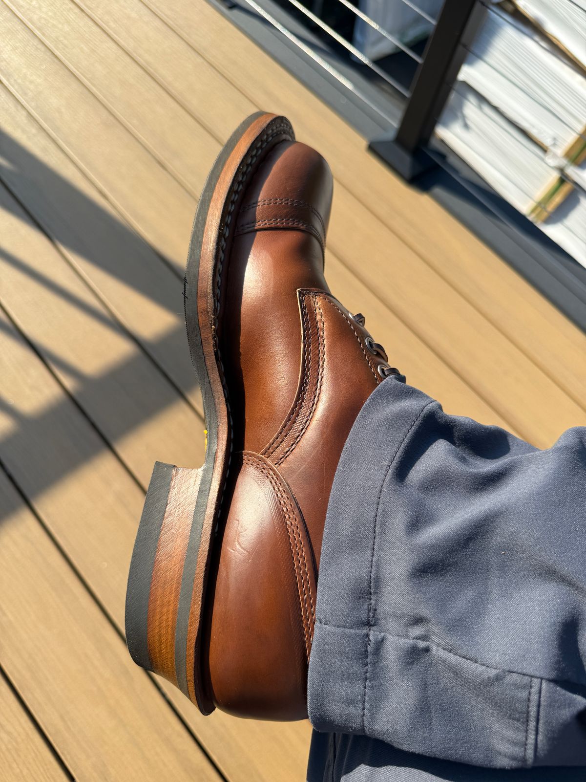 Photo by AJCIV on May 27, 2026 of the White's 350 Cruiser in Horween British Tan Chromexcel.
