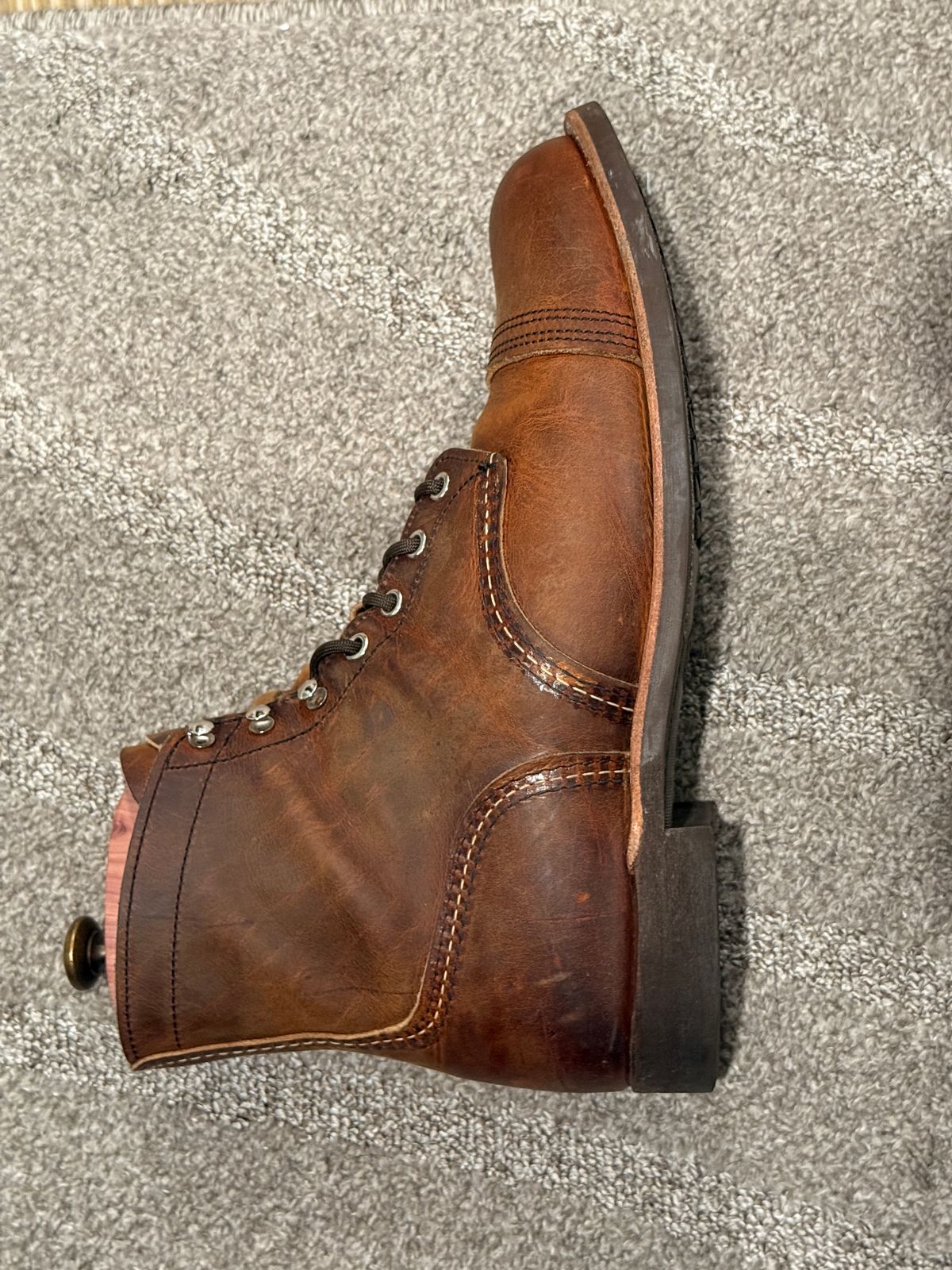 Photo by AJCIV on April 26, 2026 of the Red Wing Iron Ranger in S.B. Foot Copper Rough and Tough.