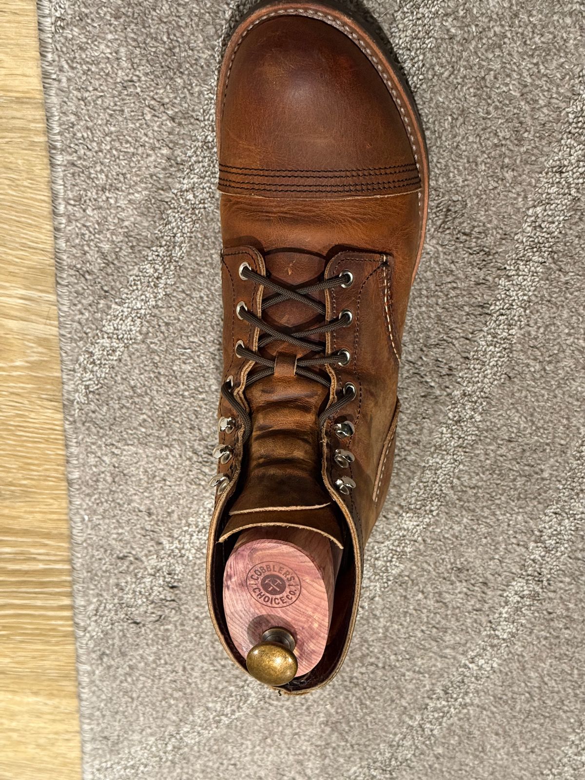 Photo by AJCIV on April 26, 2026 of the Red Wing Iron Ranger in S.B. Foot Copper Rough and Tough.