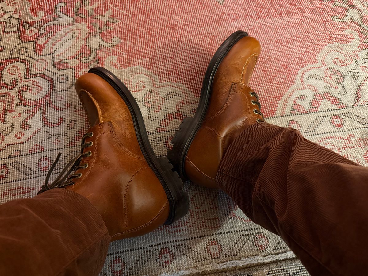 Photo by AndrewBayArea on December 19, 2025 of the Grant Stone Brass Boot in Brooklyn Calf.