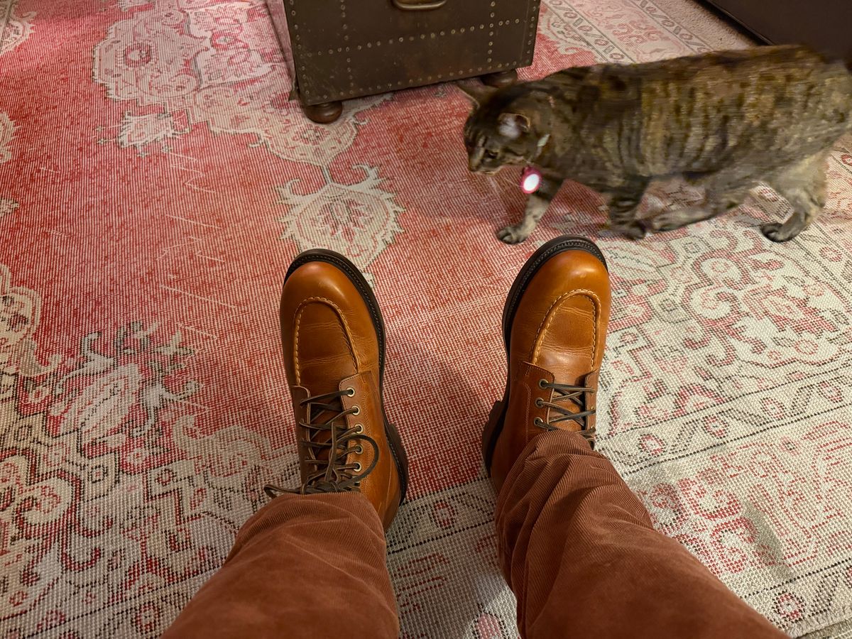 Photo by AndrewBayArea on December 19, 2025 of the Grant Stone Brass Boot in Brooklyn Calf.