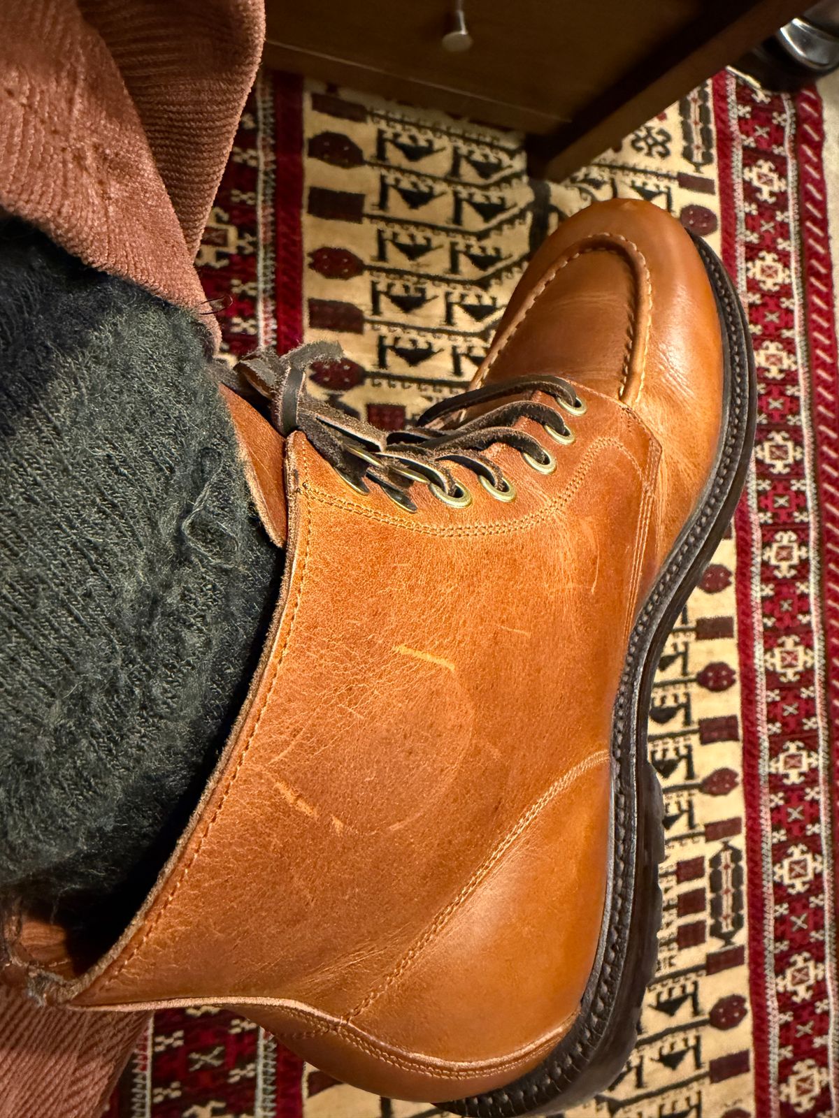 Photo by AndrewBayArea on December 19, 2025 of the Grant Stone Brass Boot in Brooklyn Calf.