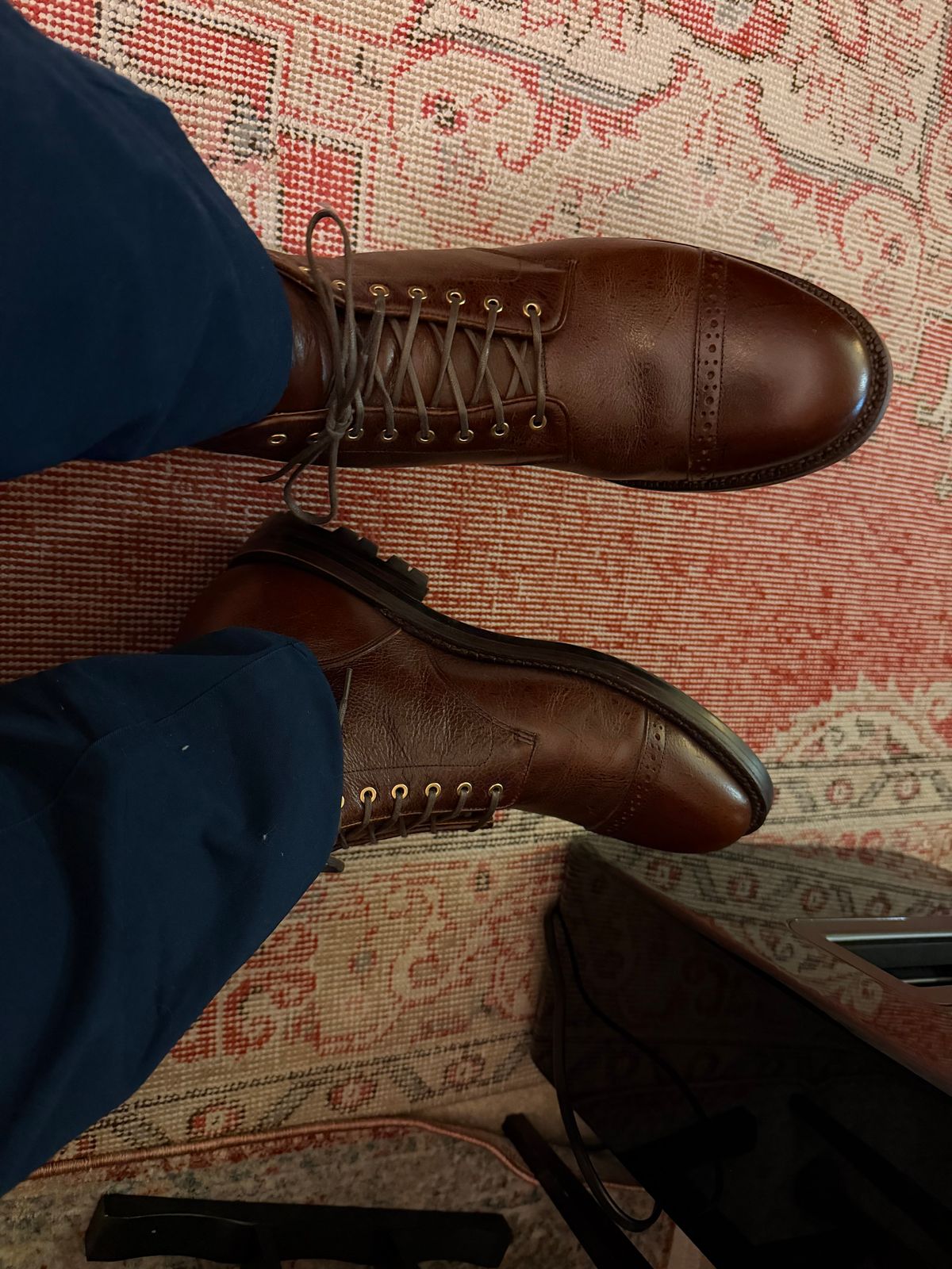 Photo by AndrewBayArea on December 4, 2025 of the Grant Stone Garrison Boot in C.F. Stead Crimson Classic Kudu.