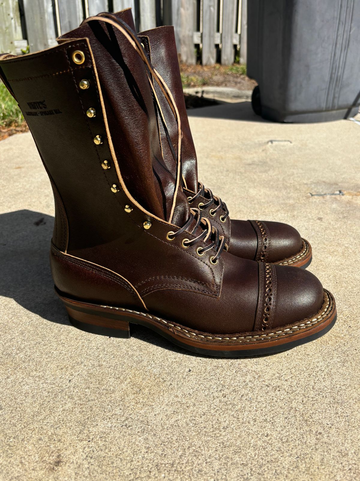 Photo by Wabash_King on November 1, 2024 of the White's Farmer/Rancher in Horween Cinnamon Waxed Flesh.