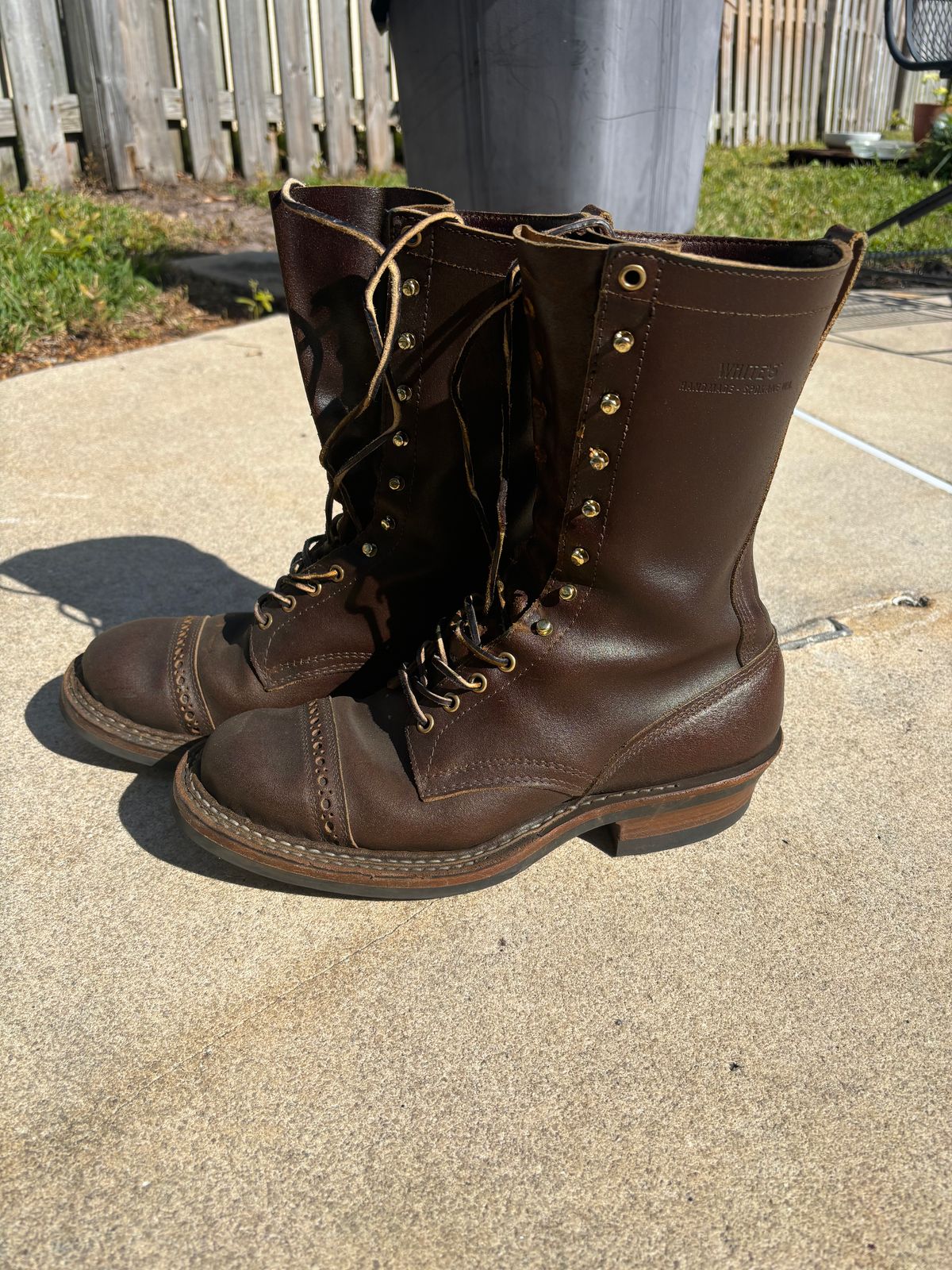 Photo by Wabash_King on December 5, 2024 of the White's Farmer/Rancher in Horween Cinnamon Waxed Flesh.