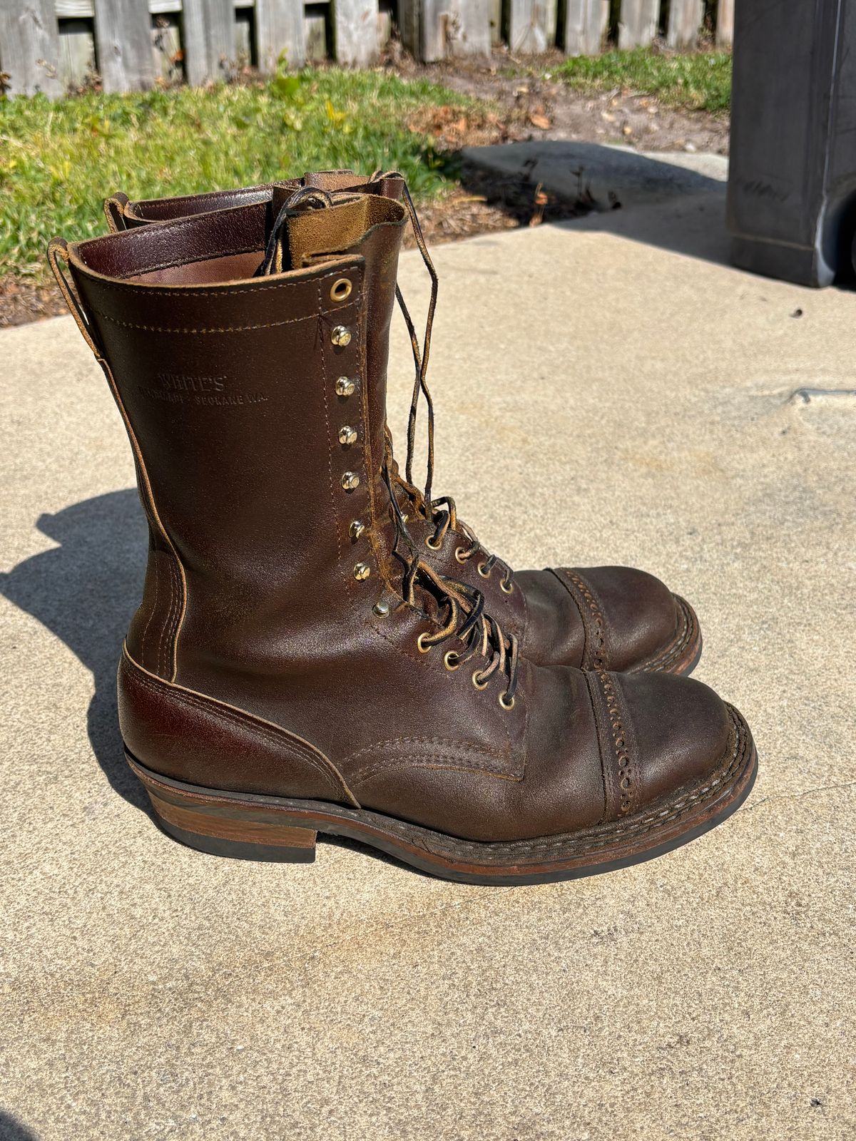Photo by Wabash_King on February 5, 2025 of the White's Farmer/Rancher in Horween Cinnamon Waxed Flesh.