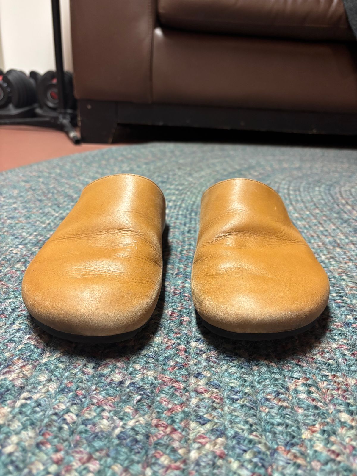 Photo by jacobbingham on December 6, 2025 of the 3sixteen Calf Leather Mules in Natural Calf Leather.