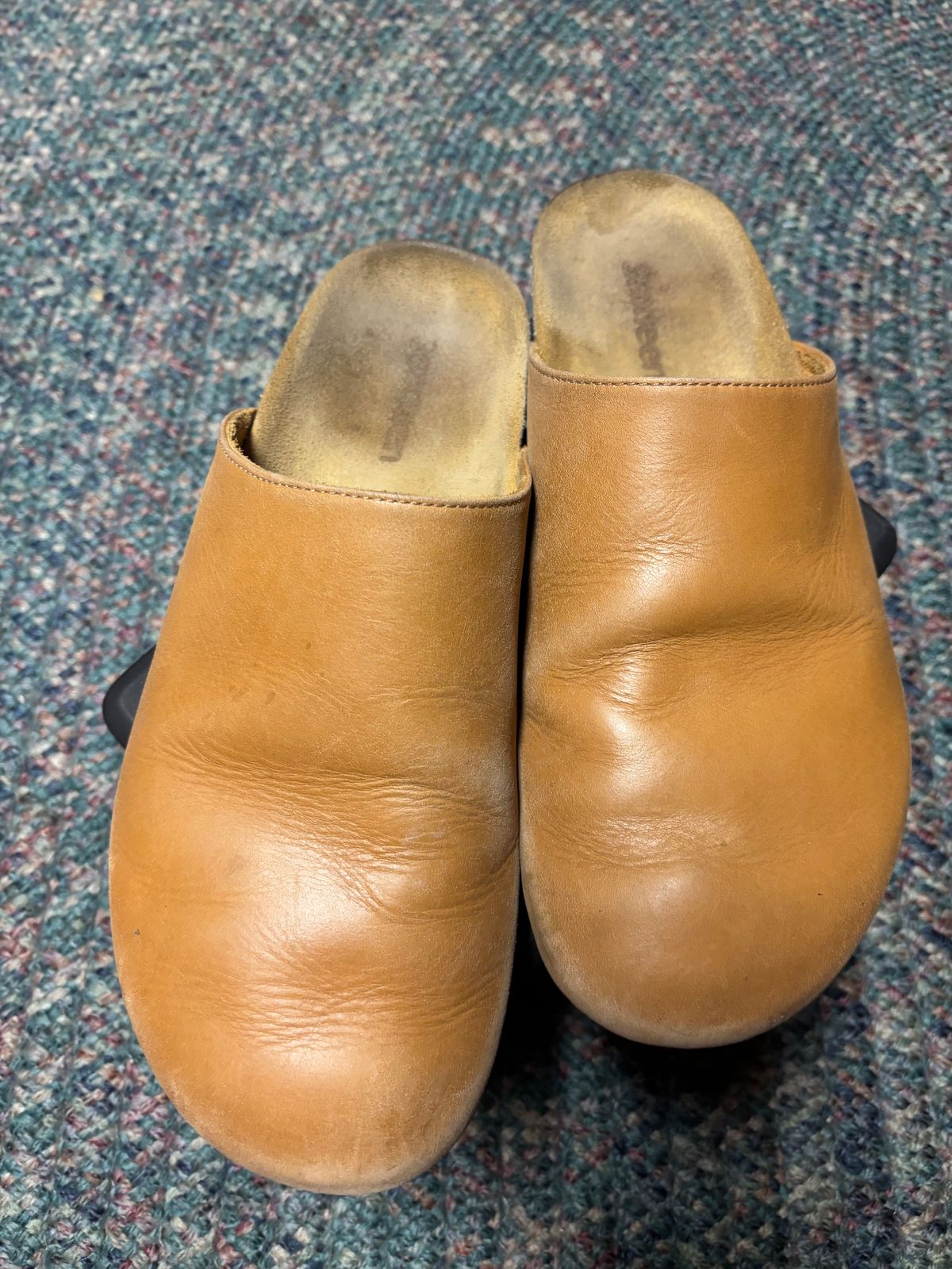 Photo by jacobbingham on December 6, 2025 of the 3sixteen Calf Leather Mules in Natural Calf Leather.