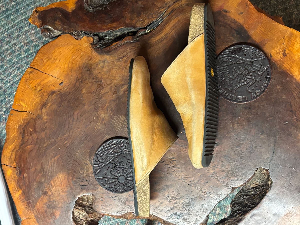 Photo by jacobbingham on February 6, 2026 of the 3sixteen Calf Leather Mules in Natural Calf Leather.