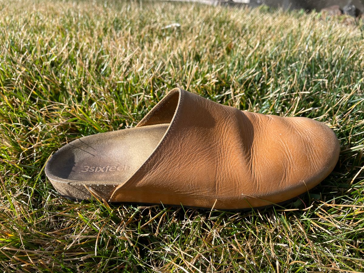 Photo by jacobbingham on March 4, 2026 of the 3sixteen Calf Leather Mules in Natural Calf Leather.