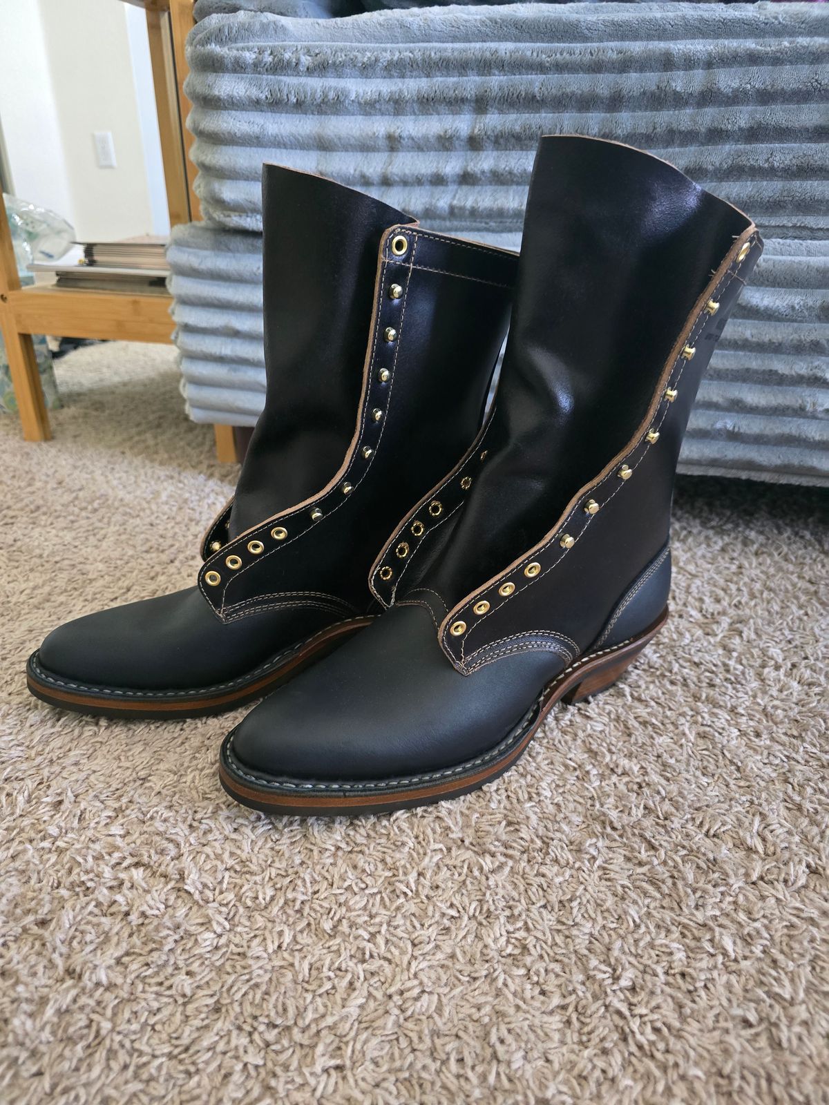 Photo by ieatnails on June 23, 2026 of the White's Packer Pointed Toe in Seidel Black Oil Tan & Horween Black Waxed Flesh.