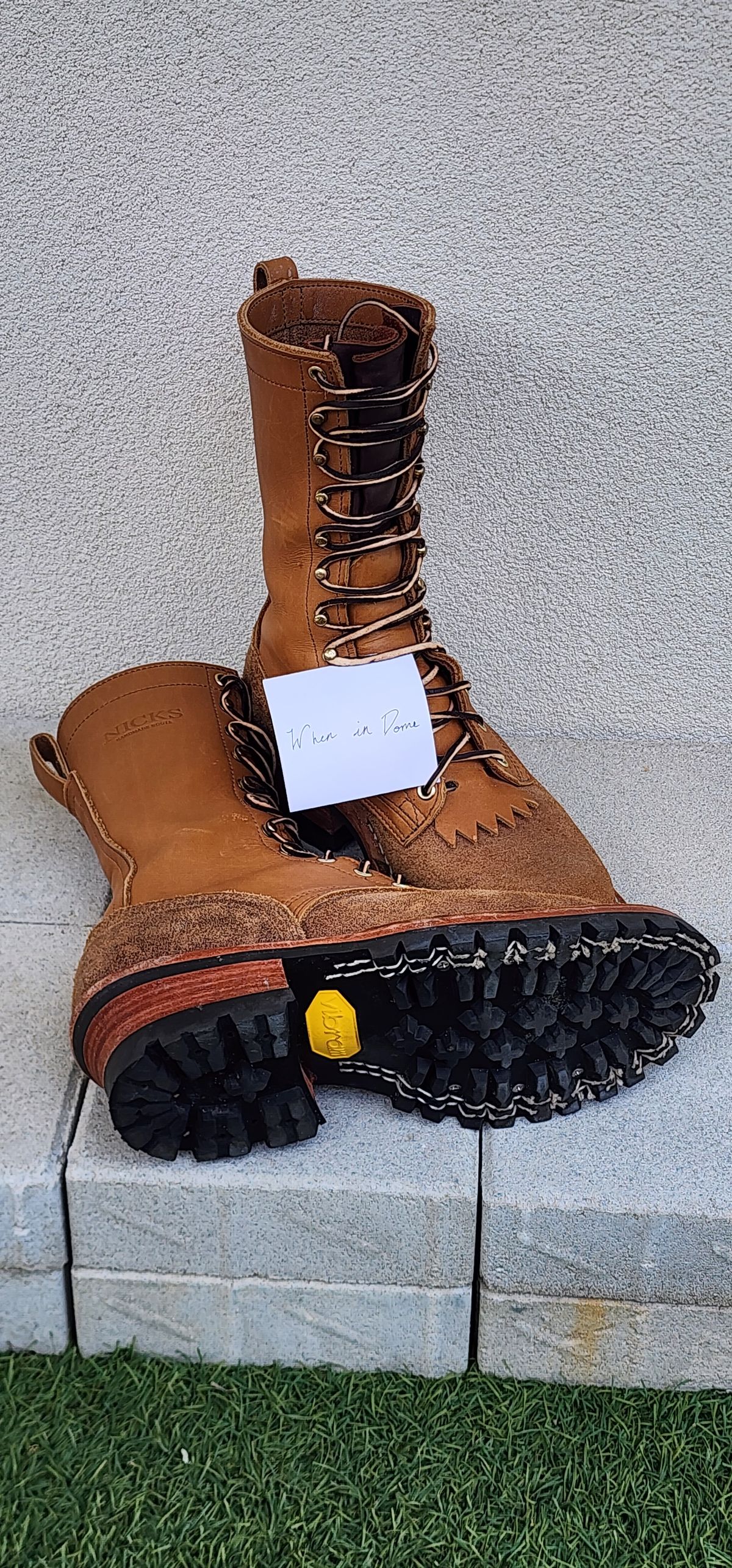 Photo by Rudey on November 2, 2024 of the Nicks DomePro in Seidel 1964 Tan Roughout & Seidel 1964 Tan.