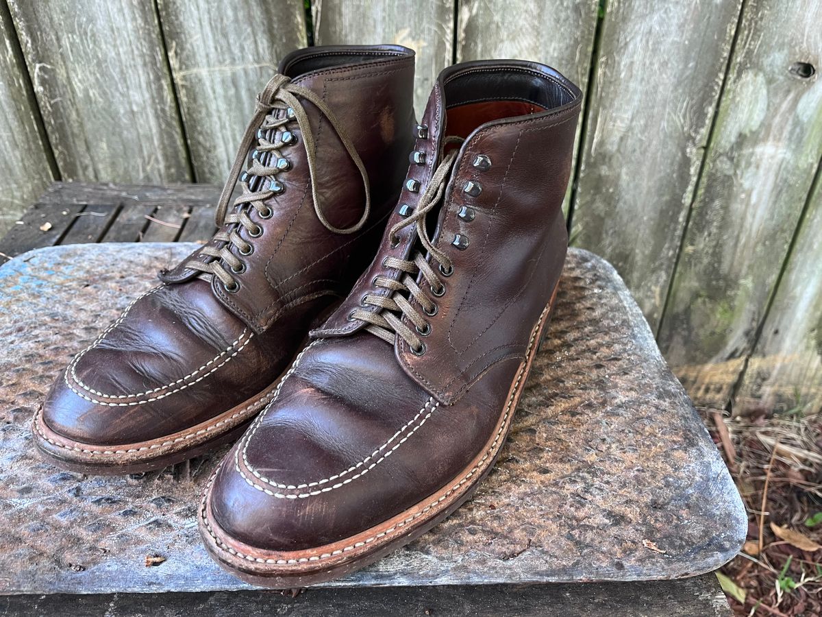 Photo by LordDonnington on November 5, 2025 of the Alden Indy Boot in Horween Brown Chromexcel.