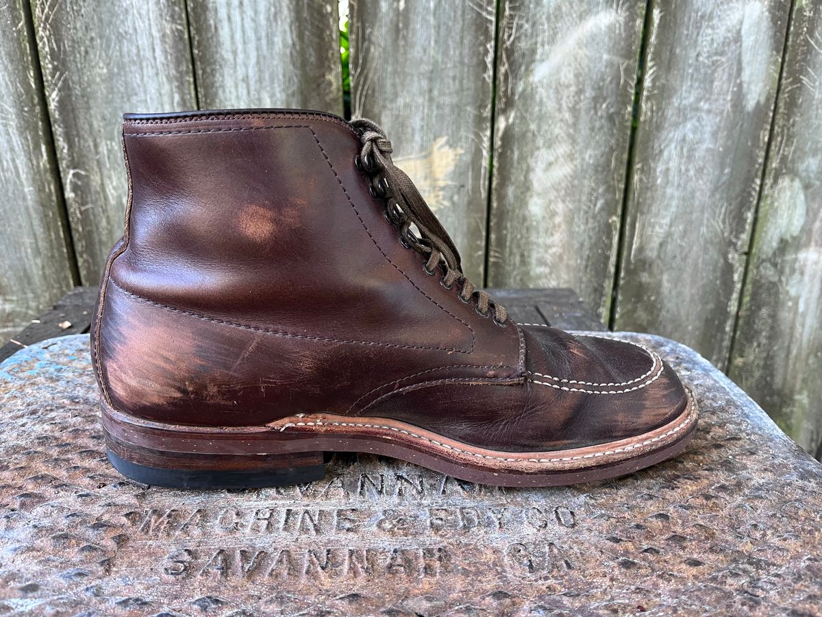 Photo by LordDonnington on November 5, 2025 of the Alden Indy Boot in Horween Brown Chromexcel.