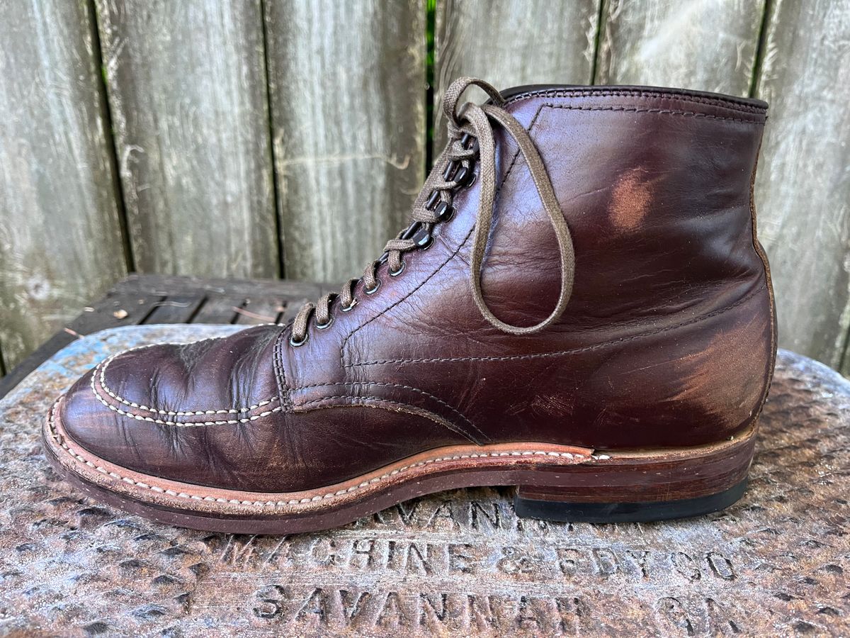Photo by LordDonnington on November 5, 2025 of the Alden Indy Boot in Horween Brown Chromexcel.