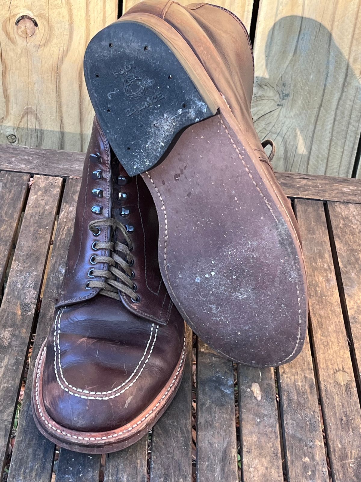 Photo by LordDonnington on December 3, 2025 of the Alden Indy Boot in Horween Brown Chromexcel.