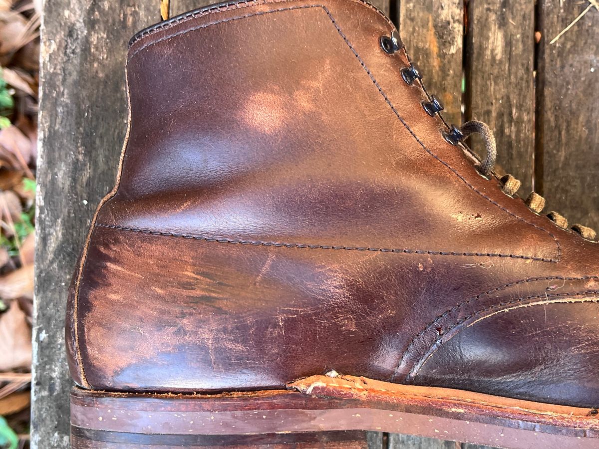 Photo by LordDonnington on December 3, 2025 of the Alden Indy Boot in Horween Brown Chromexcel.