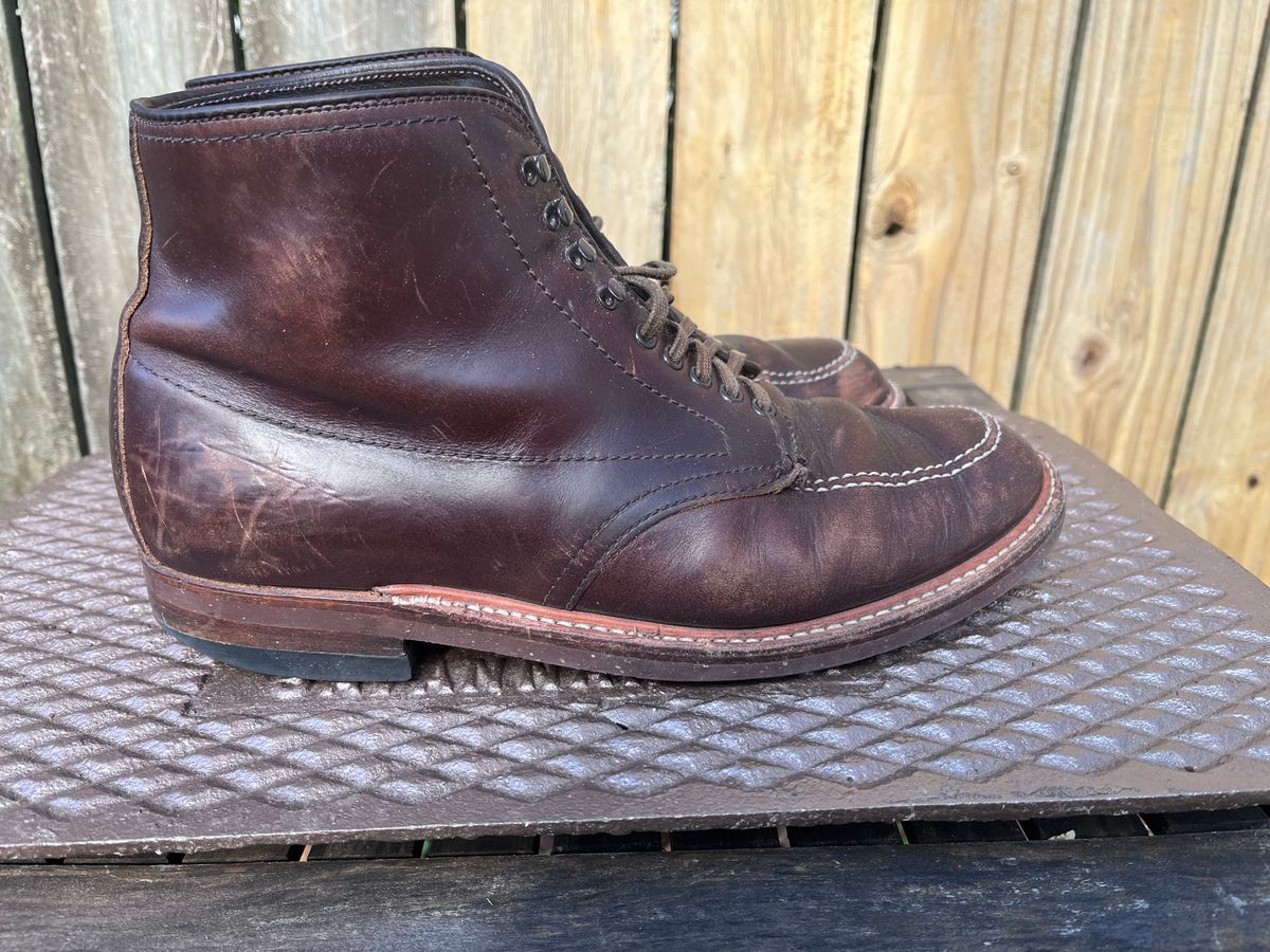 Photo by LordDonnington on February 3, 2026 of the Alden Indy Boot in Horween Brown Chromexcel.