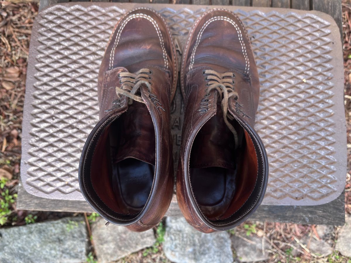 Photo by LordDonnington on February 3, 2026 of the Alden Indy Boot in Horween Brown Chromexcel.