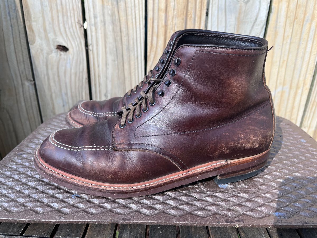 Photo by LordDonnington on March 3, 2026 of the Alden Indy Boot in Horween Brown Chromexcel.