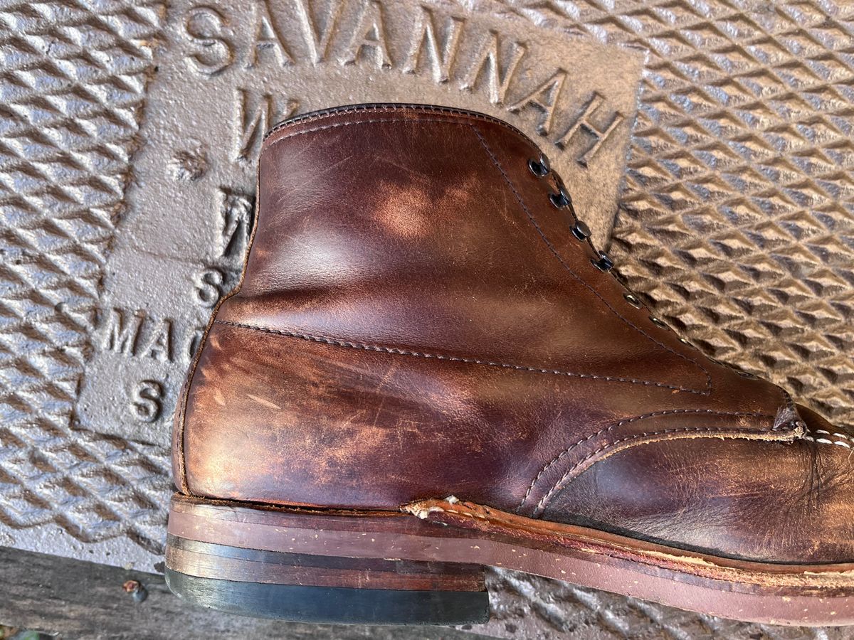 Photo by LordDonnington on March 31, 2026 of the Alden Indy Boot in Horween Brown Chromexcel.