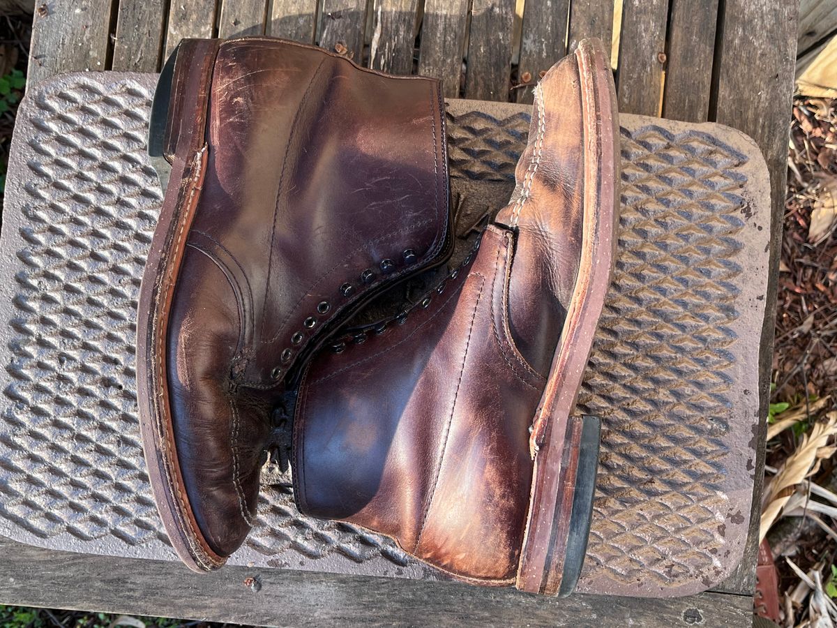 Photo by LordDonnington on March 31, 2026 of the Alden Indy Boot in Horween Brown Chromexcel.