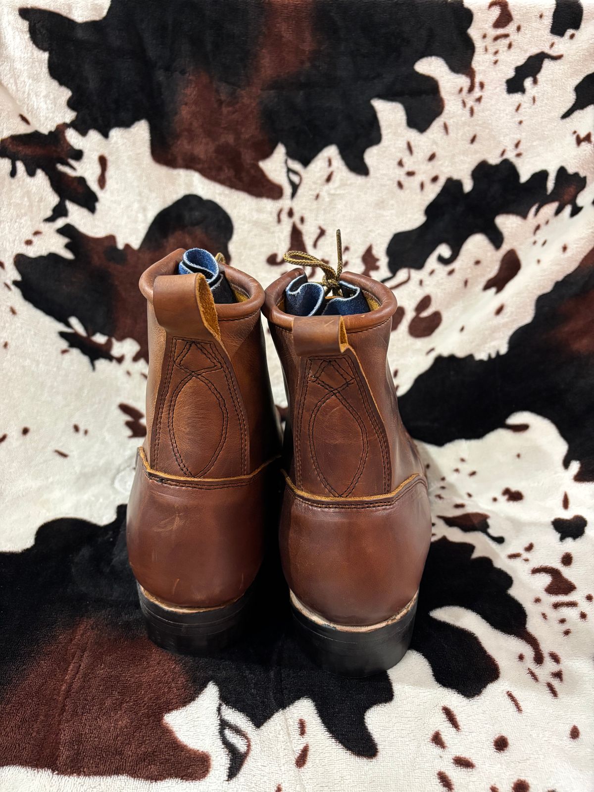 Photo by milezhendricks on October 6, 2025 of the Hubble Creek Boots The Milo in Horween Cognac Predator.