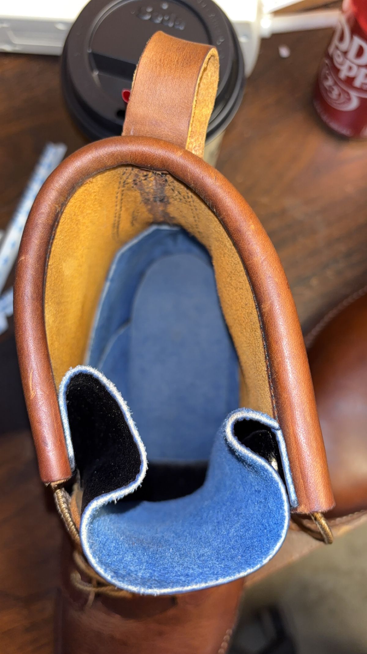 Photo by milezhendricks on September 10, 2025 of the Hubble Creek Boots The Milo in Horween Cognac Predator.