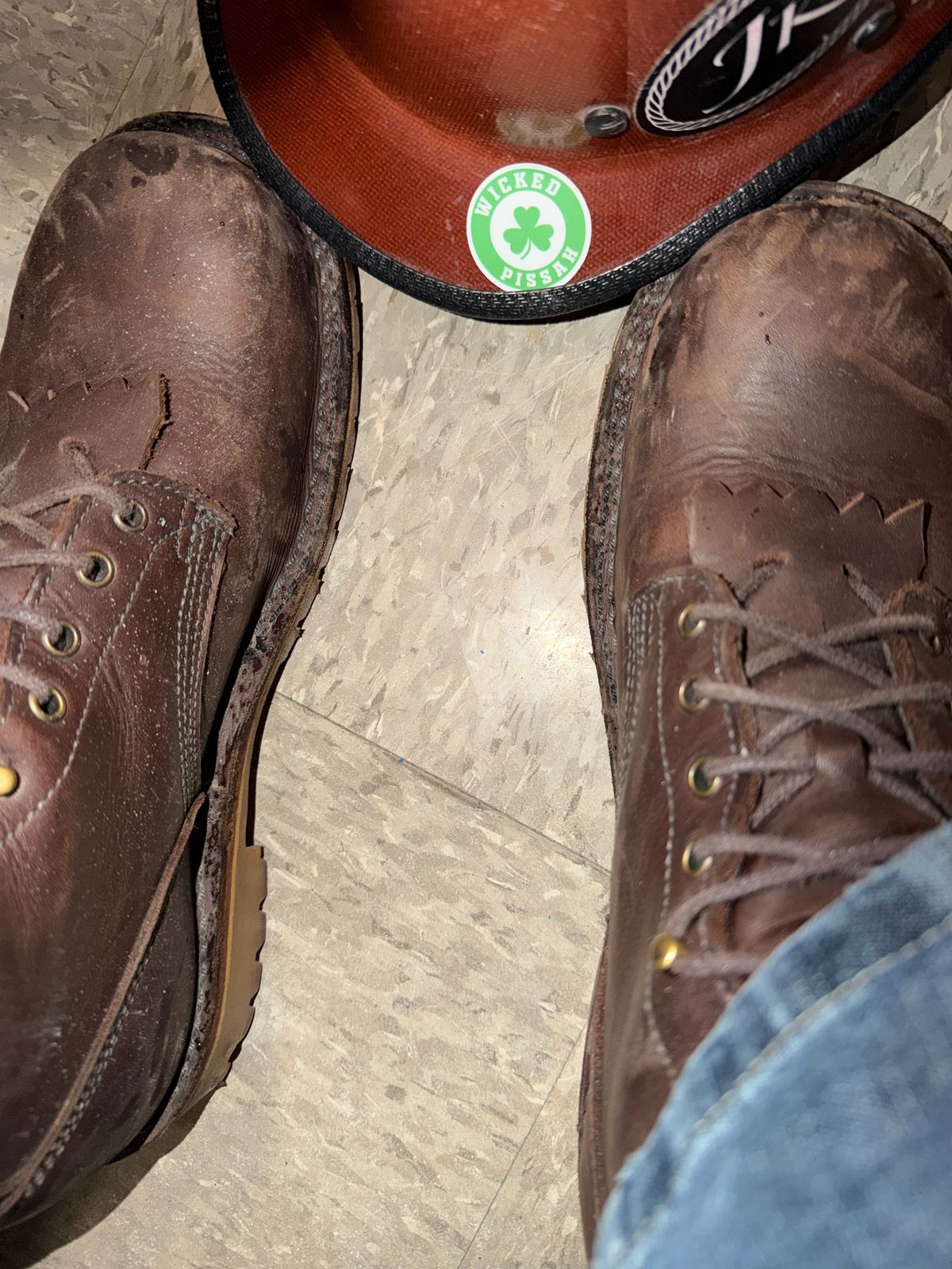 Photo by Michael on March 16, 2026 of the JK Boots O.T. in Seidel Brown Oil Tan.