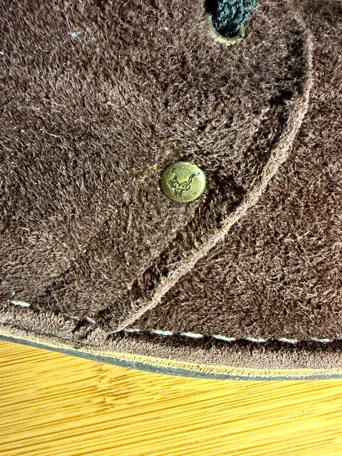 Photo by Michael on February 11, 2025 of the Schier Shoes Velskoen-Chocolate Brown in African Leather Creations Kudu Rough-out.