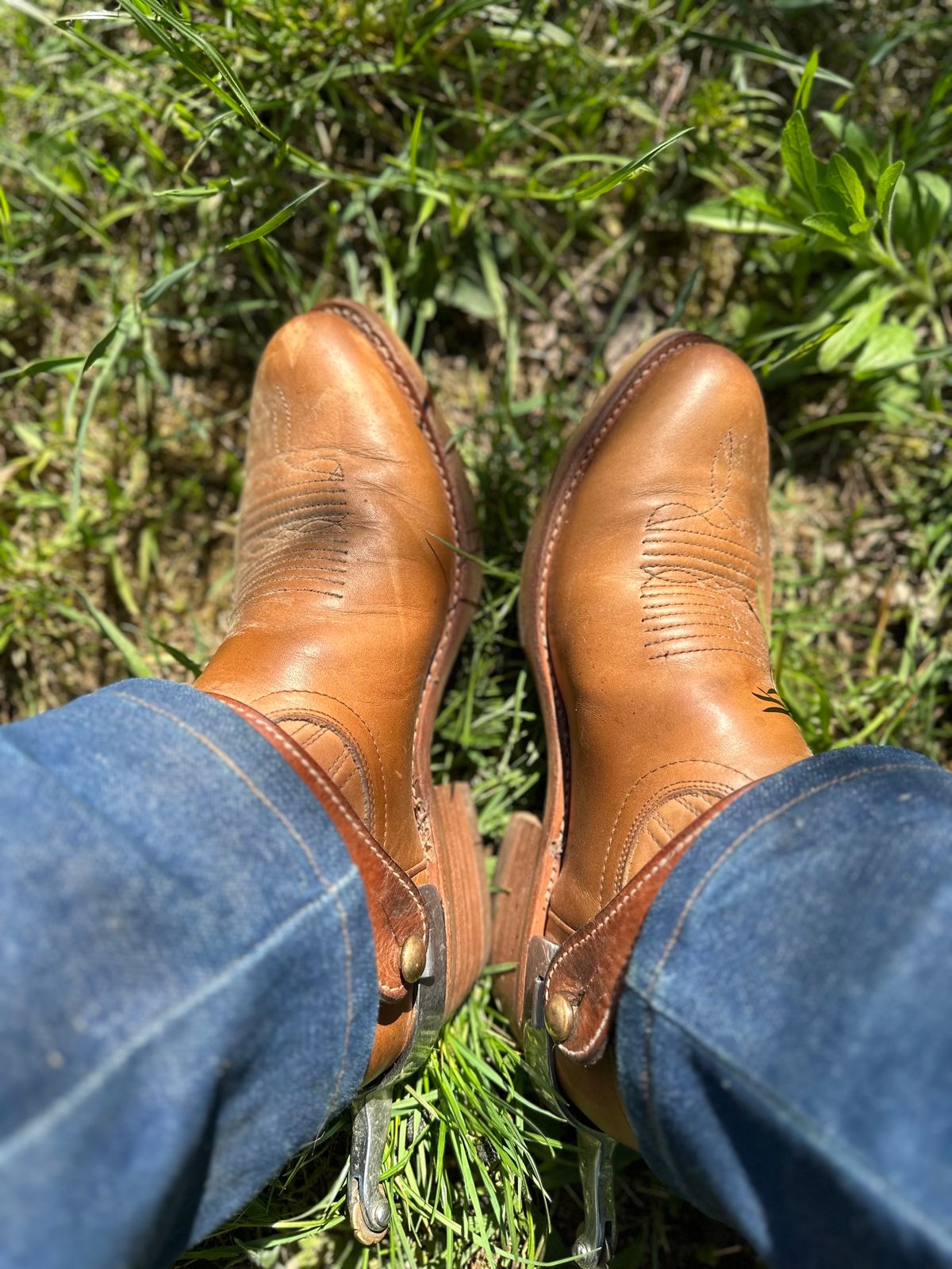 Photo by bene on May 1, 2025 of the Tecovas The Jason in Caramel Cowhide.