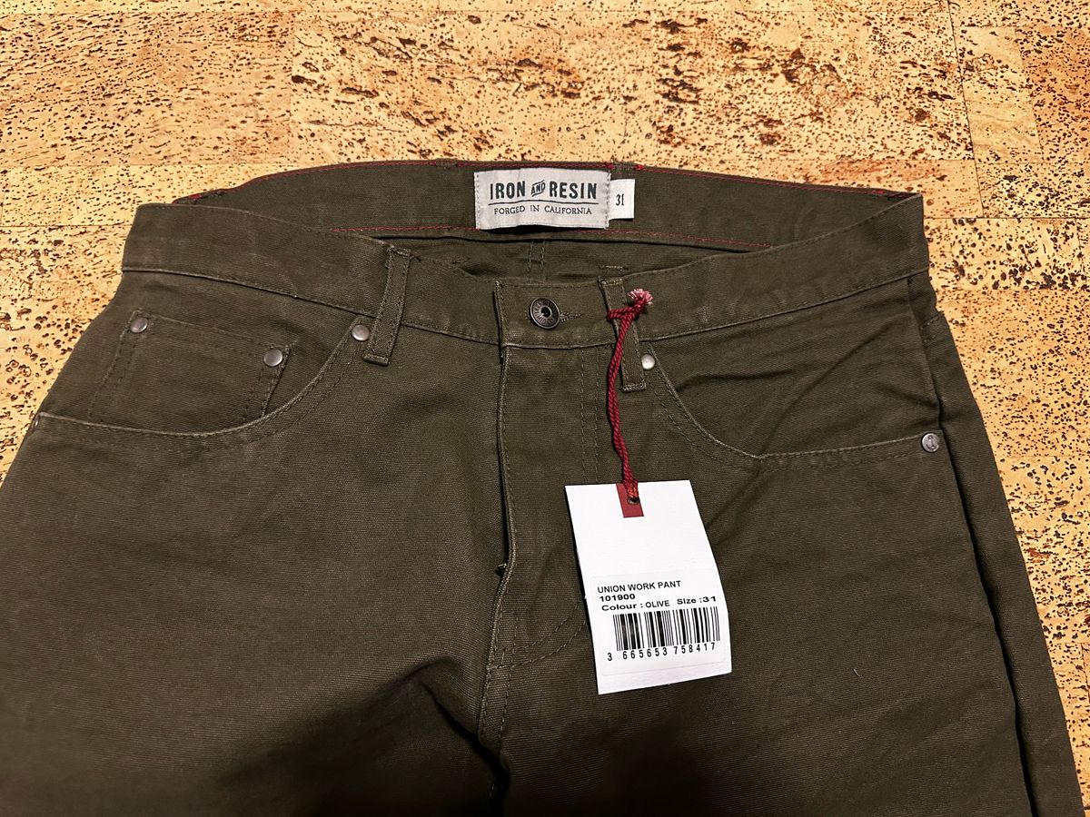 Photo by bene on January 26, 2025 of the Iron & Resin Union Work Pants in 14oz 100% cotton duck canvas.
