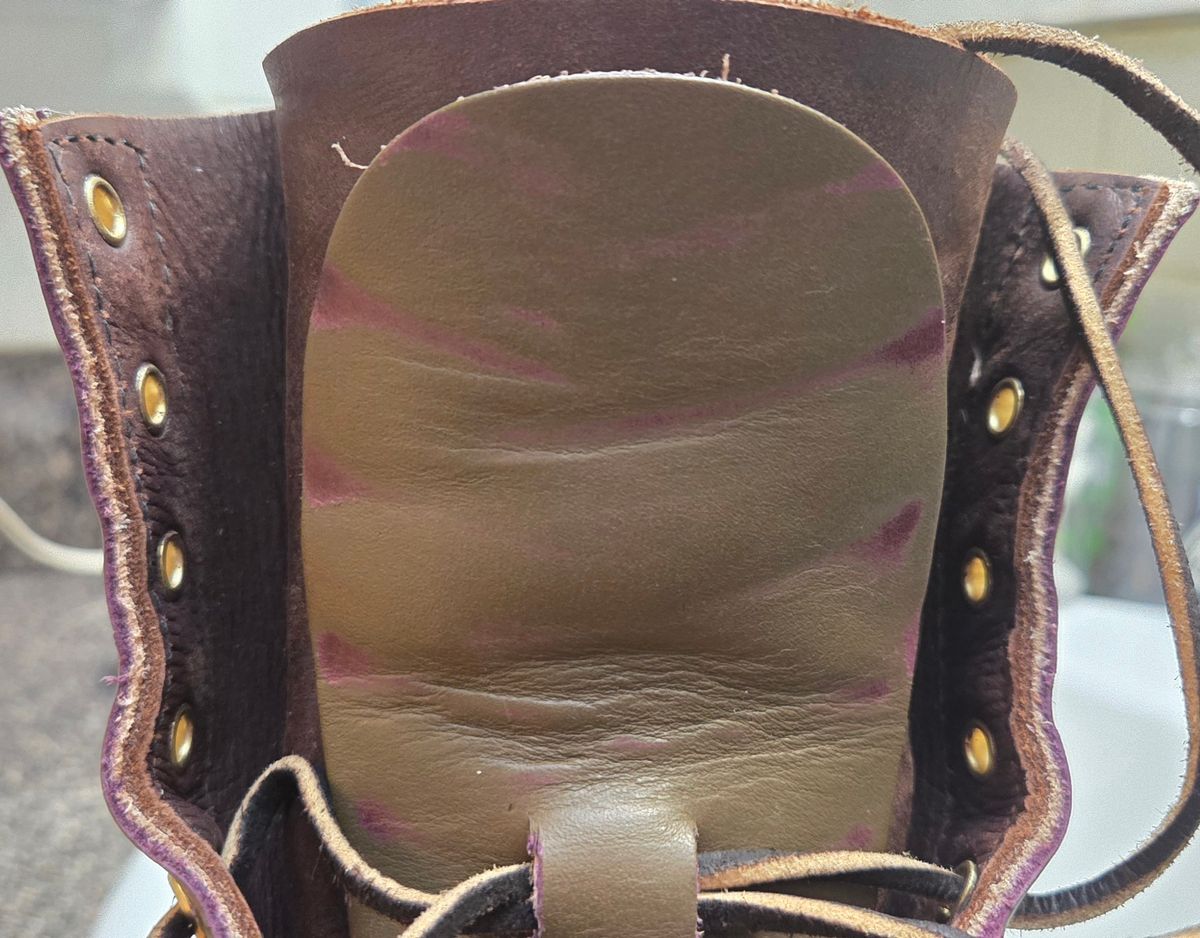 Photo by AckAttack6710 on January 20, 2026 of the Nicks MTO in Wickett & Craig "Barney" Purple Overdyed Olive.