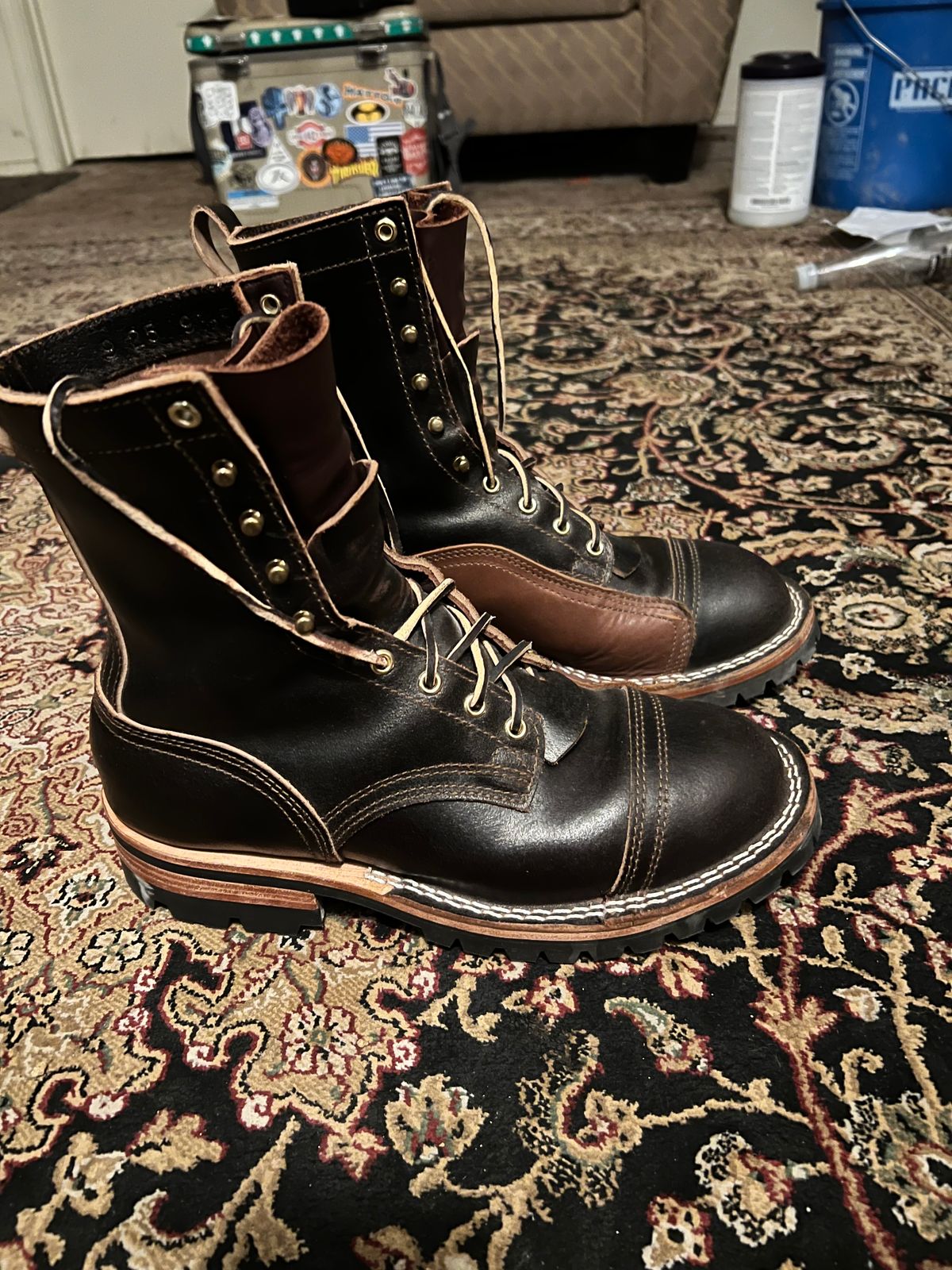 Photo by robmagr on October 1, 2025 of the Nicks x Rose Anvil ND1 in Horween Brown Waxed Flesh.