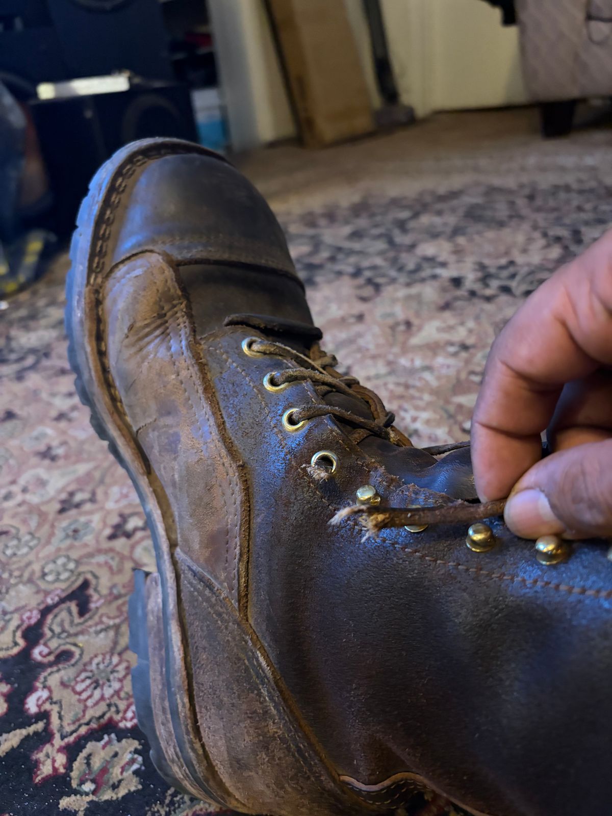 Photo by robmagr on March 10, 2026 of the Nicks x Rose Anvil ND1 in Horween Brown Waxed Flesh.