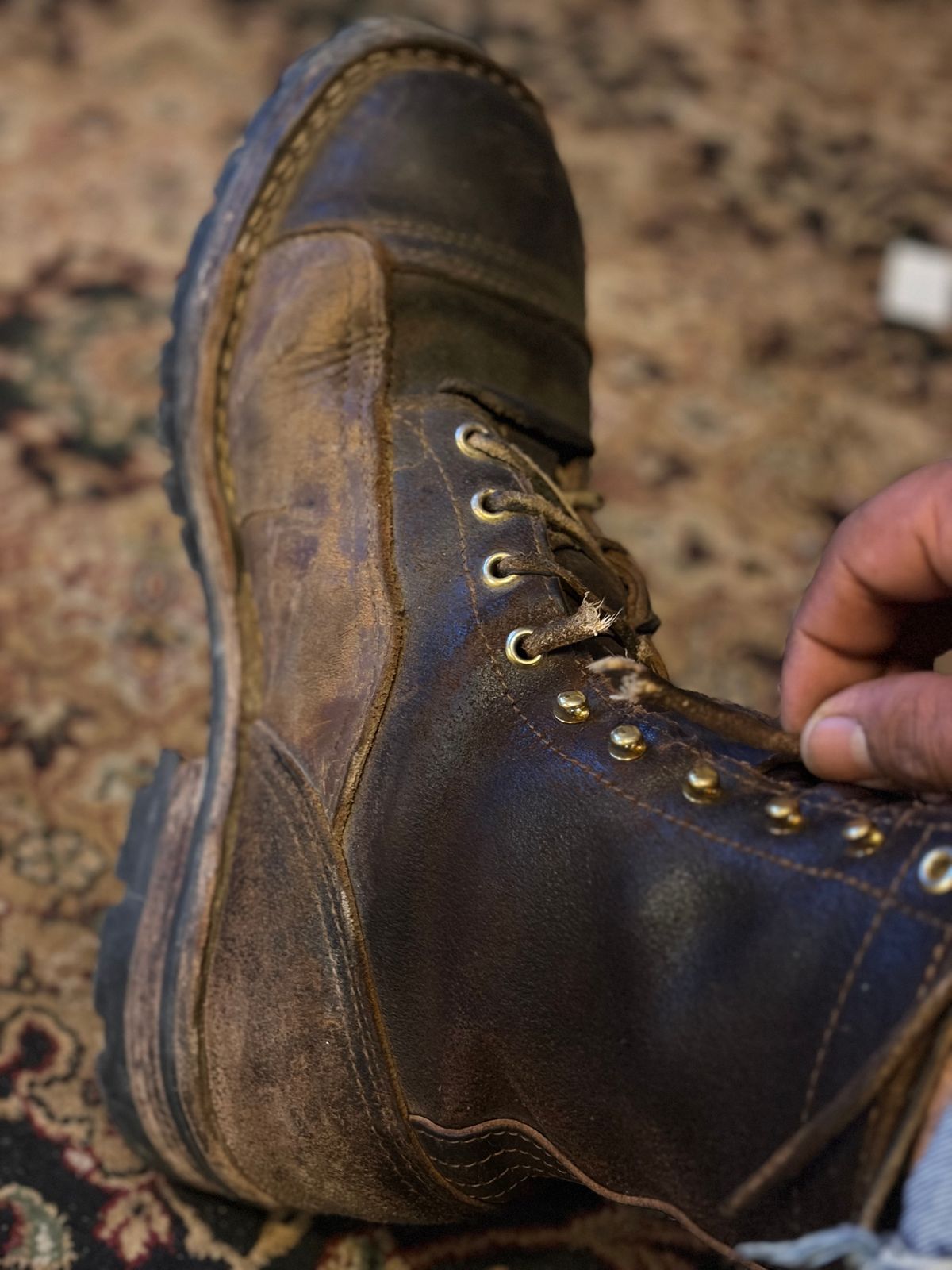 Photo by robmagr on March 10, 2026 of the Nicks x Rose Anvil ND1 in Horween Brown Waxed Flesh.