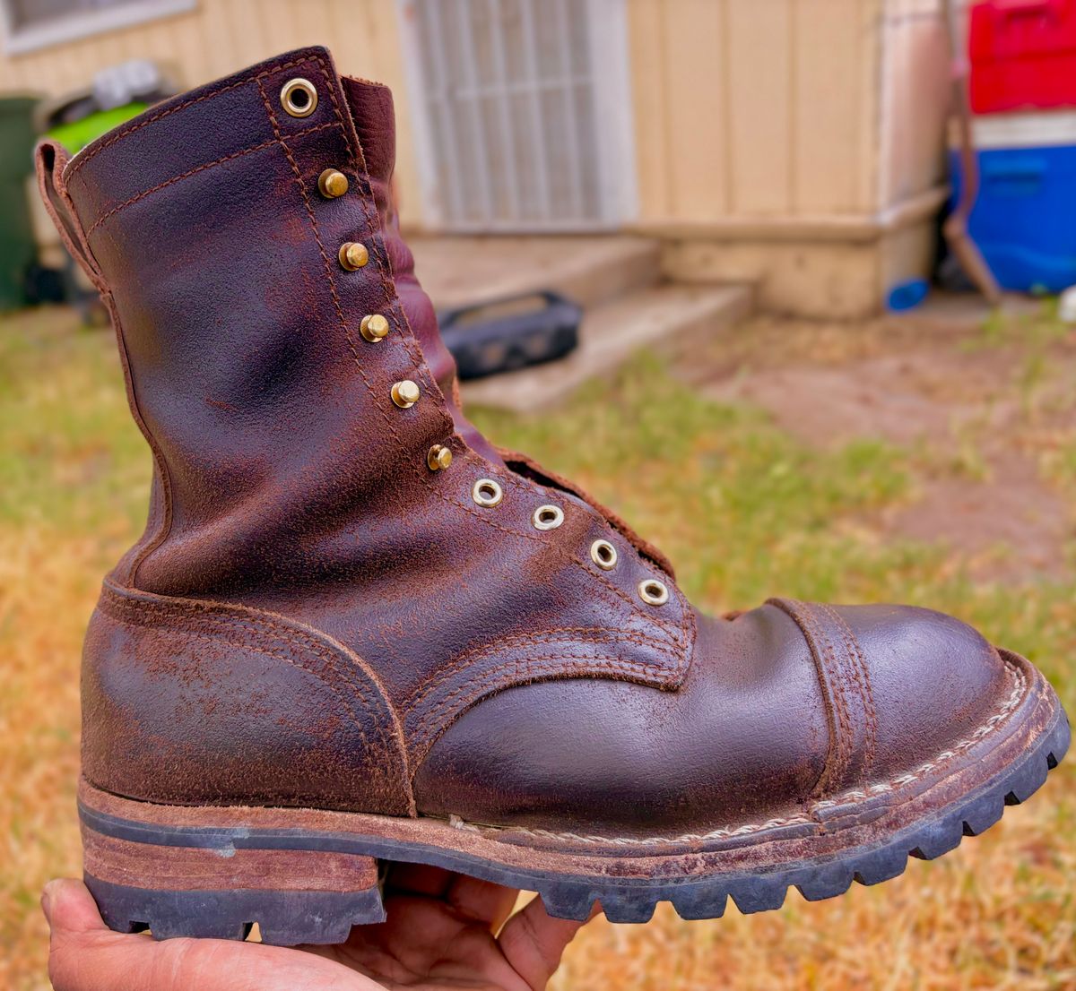 Photo by robmagr on April 1, 2026 of the Nicks x Rose Anvil ND1 in Horween Brown Waxed Flesh.