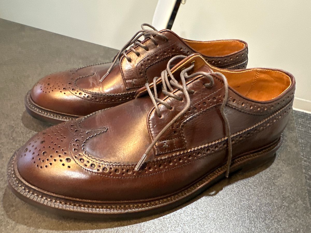 Photo by eric61 on March 13, 2025 of the Grant Stone Longwing in Horween Crimson Chromexcel.