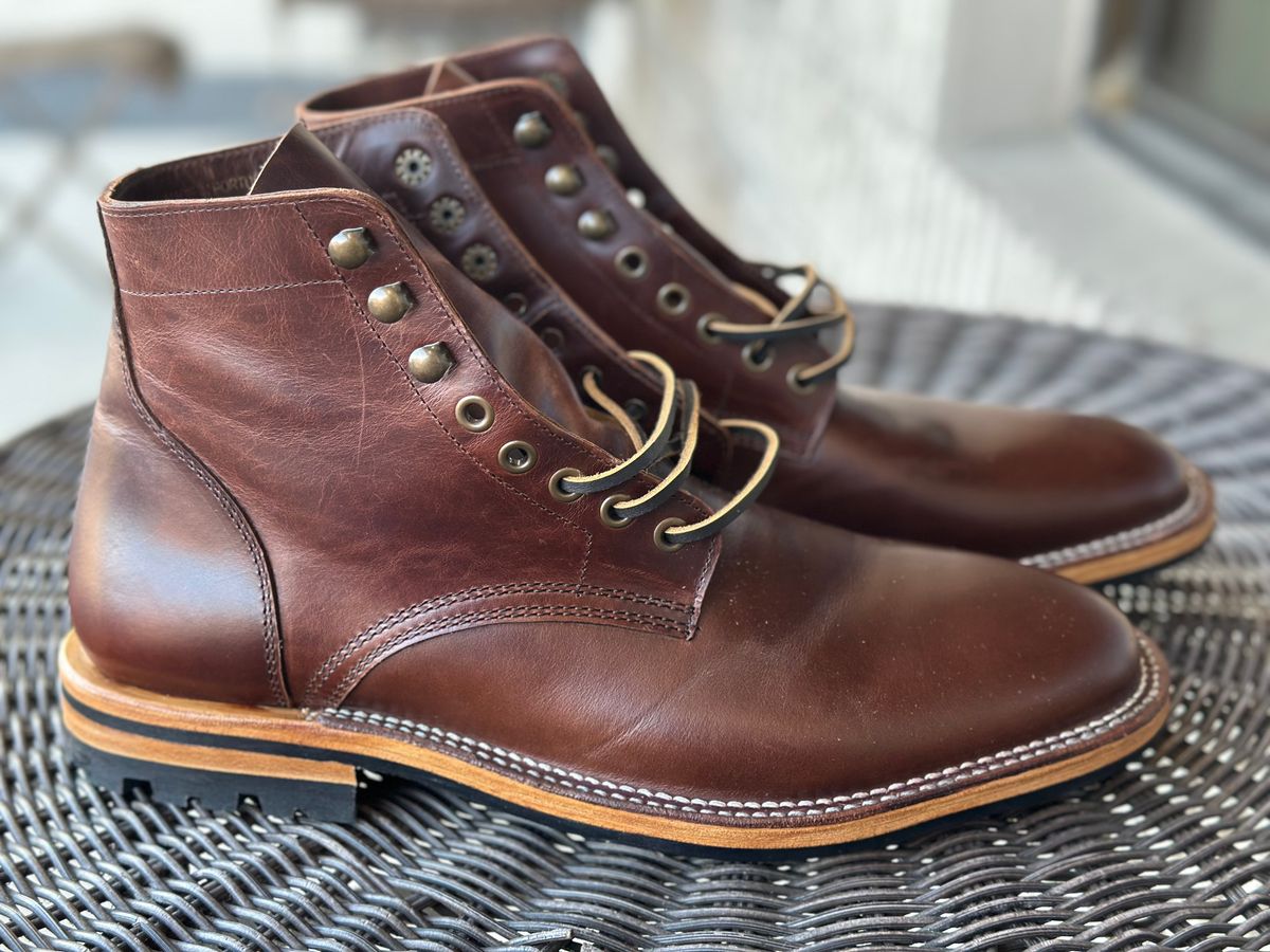 Photo by eric61 on October 5, 2025 of the Parkhurst The Allen in Tempesti Chestnut Veg Tan.