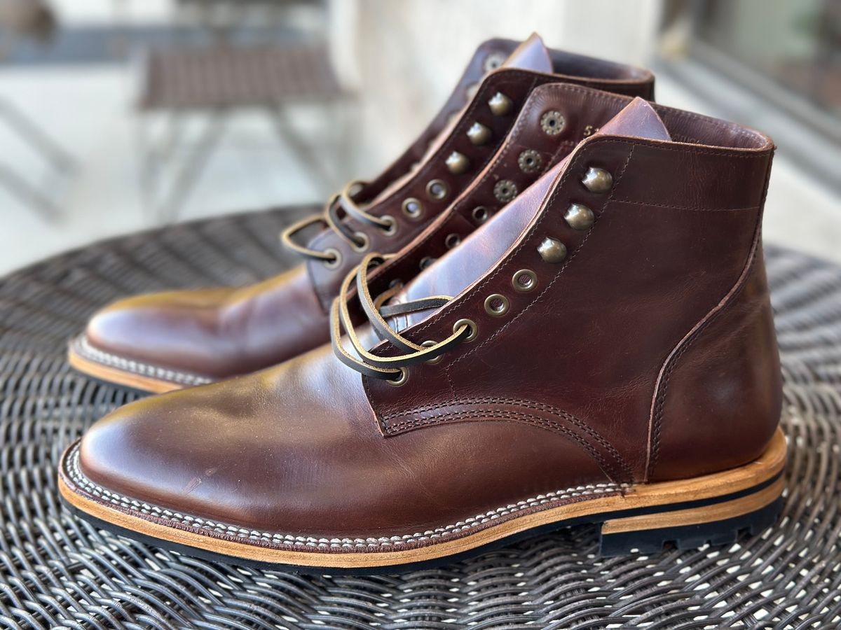 Photo by eric61 on October 5, 2025 of the Parkhurst The Allen in Tempesti Chestnut Veg Tan.