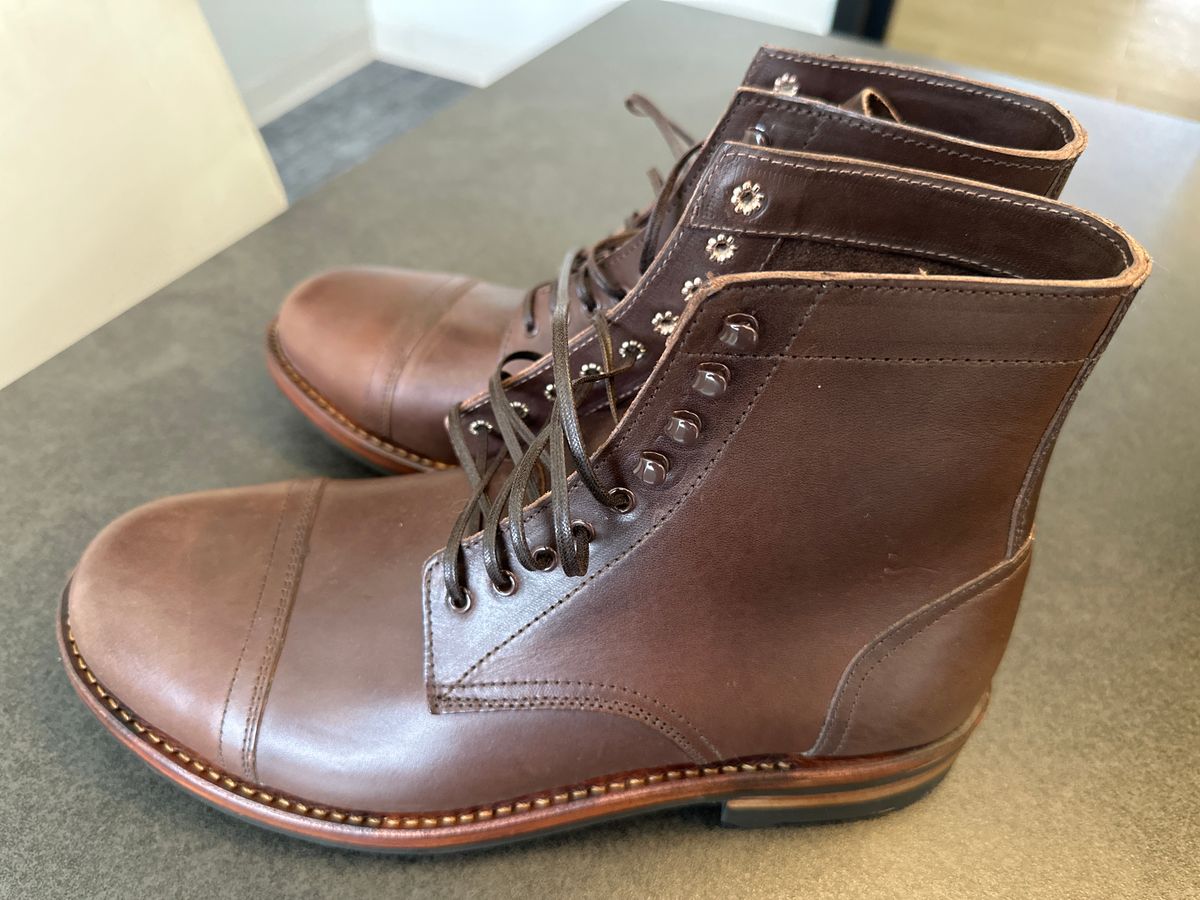 Photo by eric61 on March 11, 2025 of the Oak Street Bootmakers Trench Boot in Badalassi Carlo Castagno Minerva Liscio.