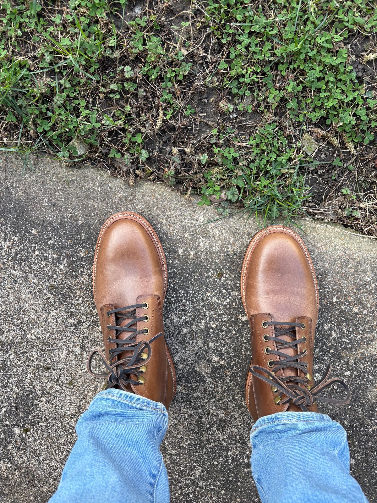 Photo by troystring on March 21, 2025 of the Grant Stone Diesel Boot in Horween Natural Chromexcel.