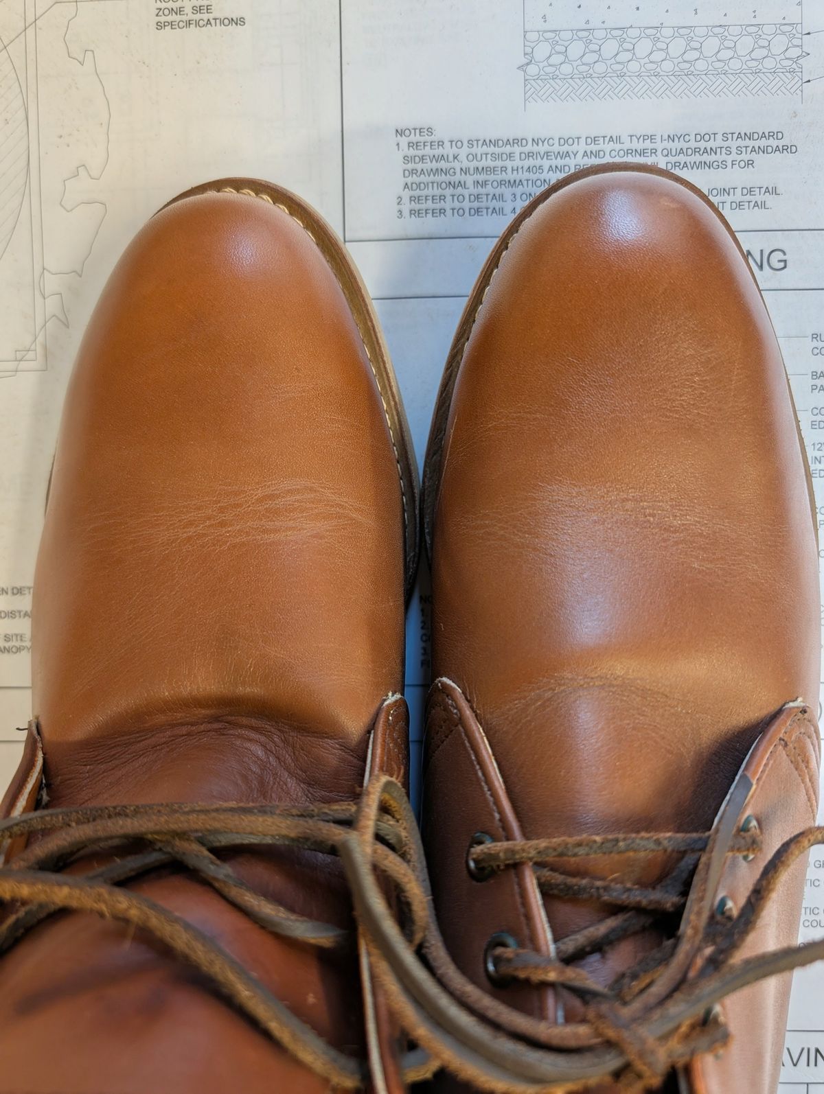 Photo by BootsInBK on April 14, 2026 of the Red Wing 595 Traction Tred Work Chukka in Red Wing /S.B. Foot Brown Norseman.