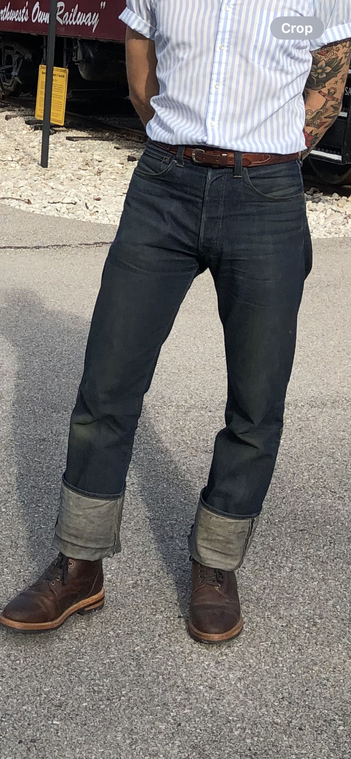 Photo by prichardson on October 9, 2020 of the Mister Freedom Californian Jeans Lot 44R in Cone Mills Selvedge Denim.