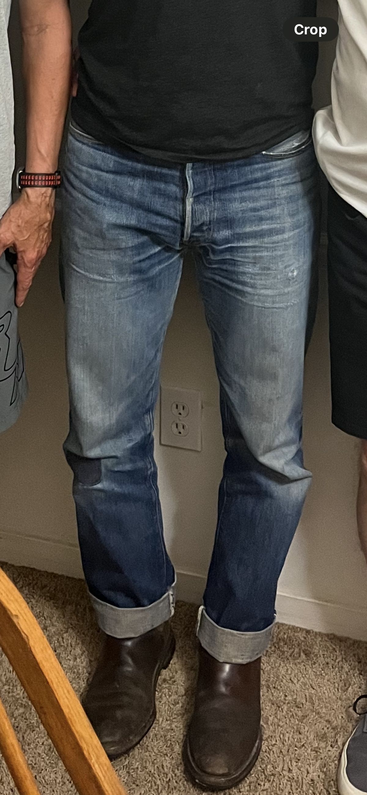 Photo by prichardson on June 13, 2022 of the Mister Freedom Californian Jeans Lot 44R in Cone Mills Selvedge Denim.